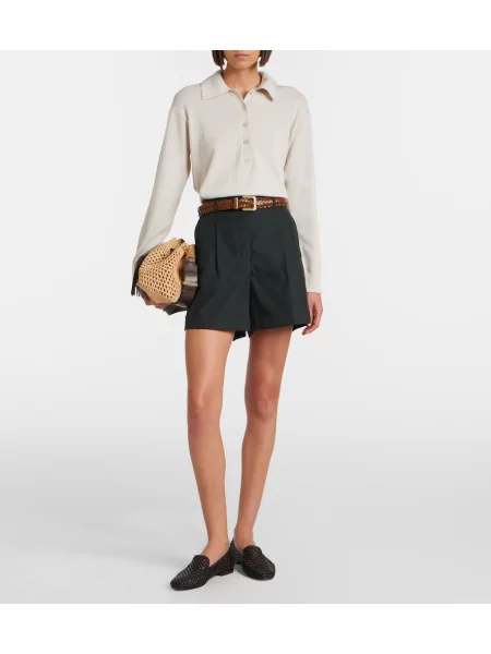 Pantaloni scurți 's Max Mara din poplin verde