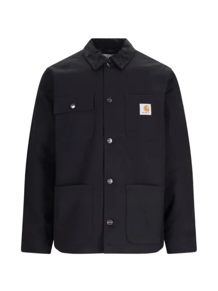 Gulerat geacă Carhartt Wip de catifea cord cu autograf negru