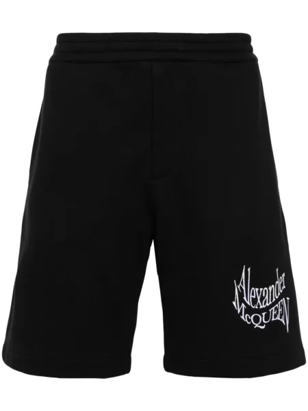 Pantaloni scurți Alexander Mcqueen cu broderie negru