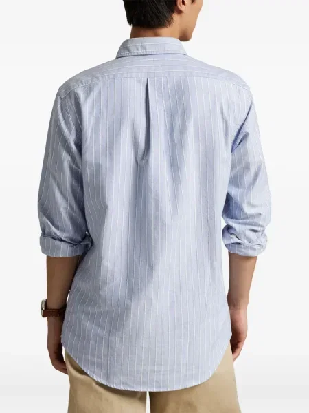 Tricou polo Polo Ralph Lauren cu imagine cu dungi din țesătură twill albastru
