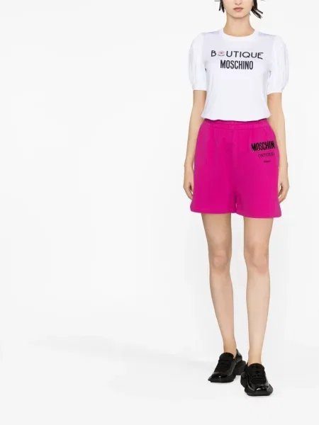 Raštuotos šortai Moschino rožinė