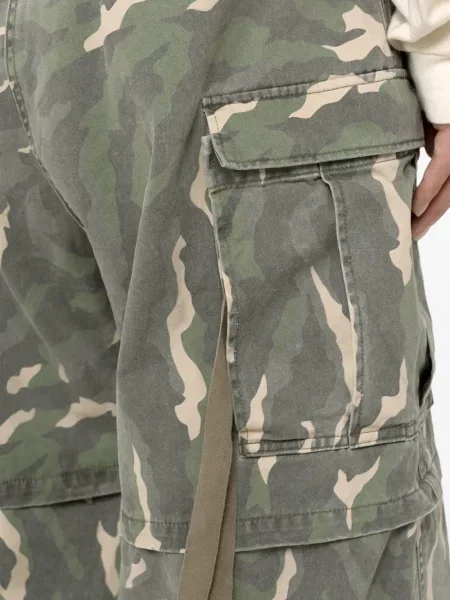 Pantaloni cargo Kamiya cu model camuflaj verde