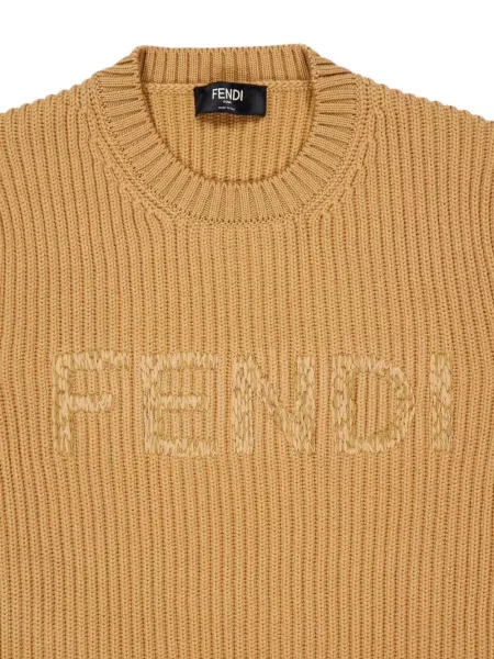Pulover Fendi cu broderie maro