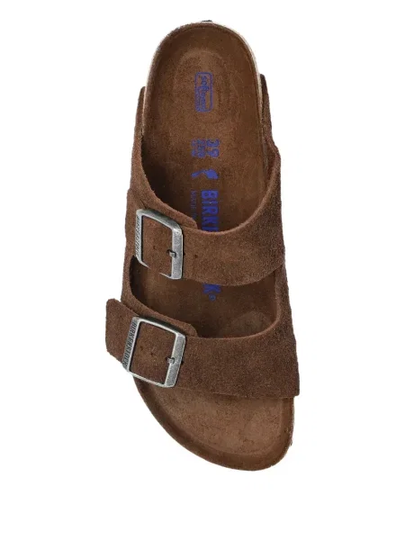 Sandale Birkenstock din piele de căprioară cu cataramă maro