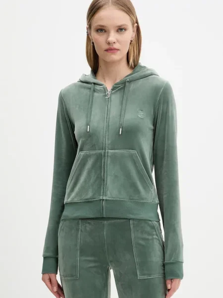 Juicy Couture bluza z kapturem gładka zielony