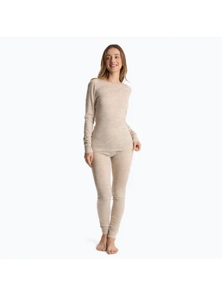 Set de lenjerie termică pentru femei WOOLCANO Merino bej