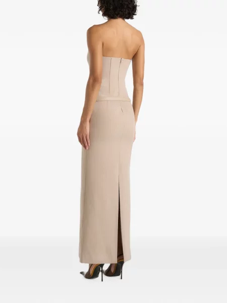 Cu centură rochie maxi Manière De Voir bej