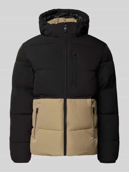Kurtka pikowana z zapinanymi na błyskawiczny model ‘OWEN’ Jack & Jones beżowa