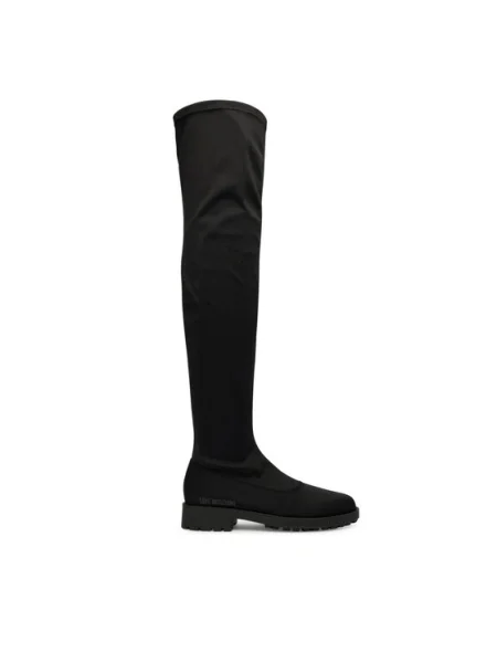 Love Moschino cizme cu plat negru