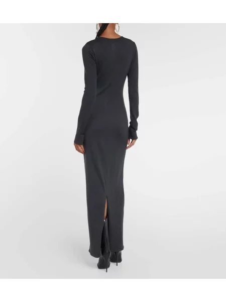 Rochie maxi Magda Butrym de mătase de costum gri