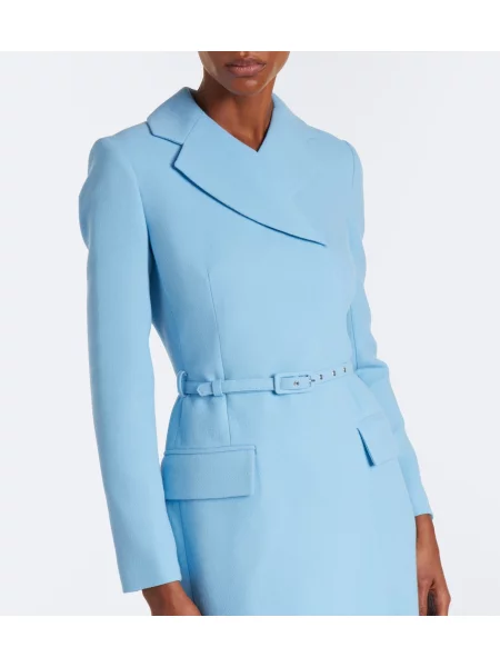 Rochie midi Emilia Wickstead de lână albastru