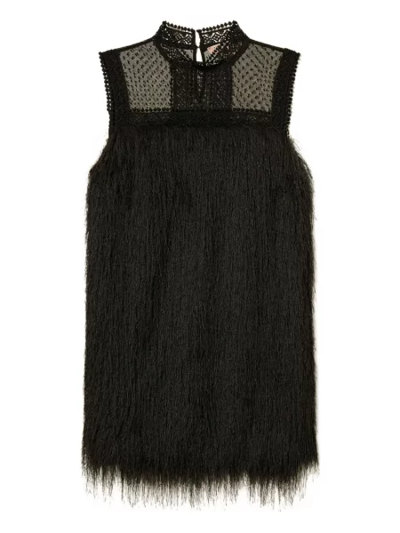 Rochie mini Twinset din dantelă de costum negru