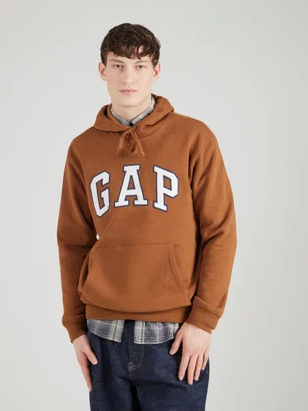 GAP Sweater majica HERITAGE mornarsko plava / konjak bijela