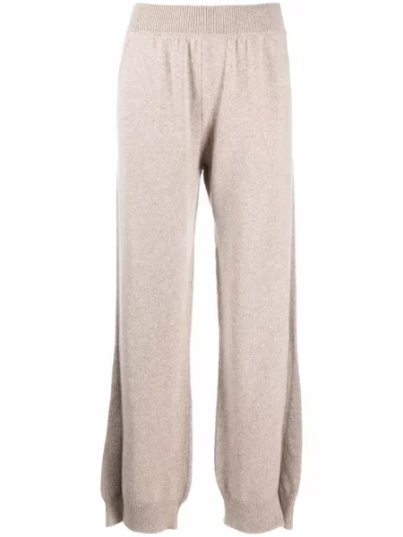 Pantaloni Barrie din cașmir cu crăpătură