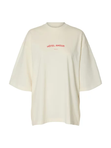 SELECTED Tricou supradimensional Selected x Hotel Amour nisipiu roșu