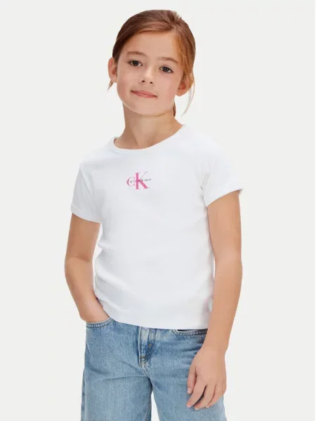 Calvin Klein Jeans Marškinėliai Monologo balta