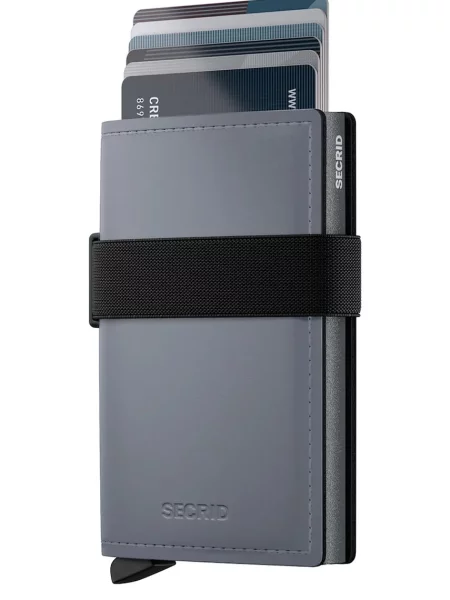 Secrid portofel RFID din piele MATTE gri