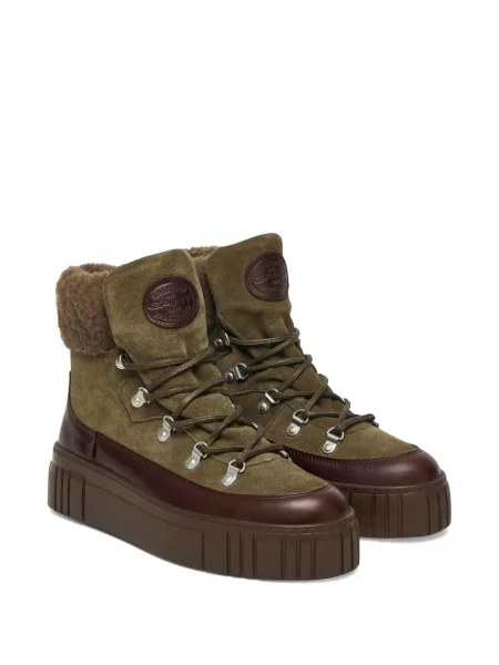 Botine Gant cu șireturi din dantelă verde