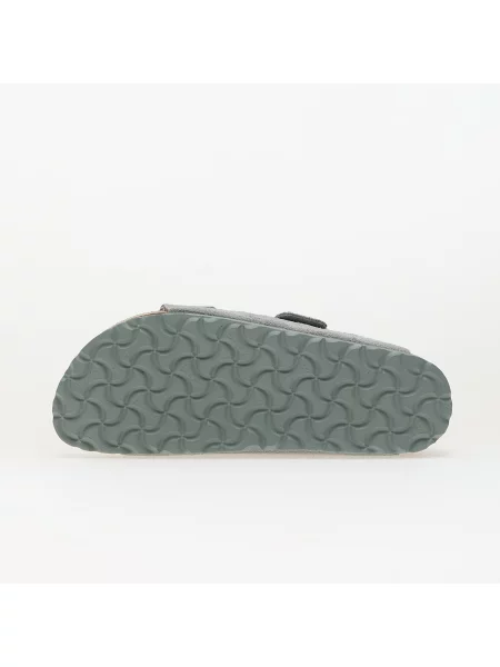 Klapki Birkenstock skórzane zielone