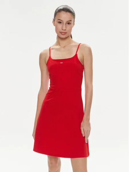Tommy Jeans Rochie de vară Essential roșu