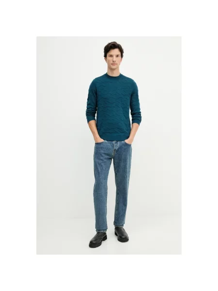 Sweter Armani Exchange wełniany niebieski