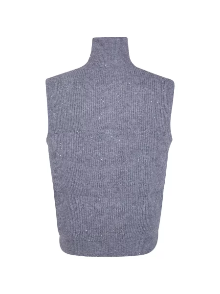 Vestă Seventy cu paiete tricotate gri