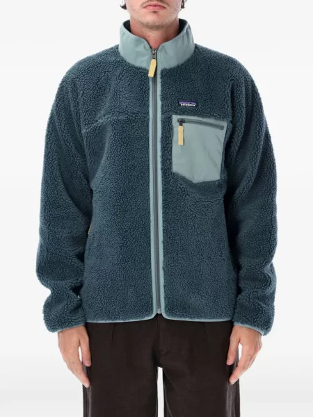 Geacă Patagonia din fleece clasică albastru