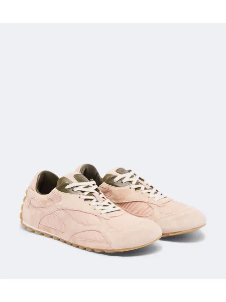 Sneakerși Bottega Veneta din piele de căprioară roz