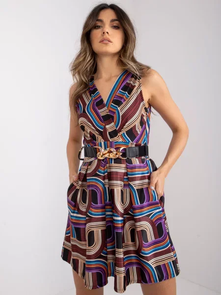 Rochie tip cămașă Fashionhunters de costum maro