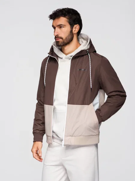 Prehodna jakna Ombre s kapuco bela