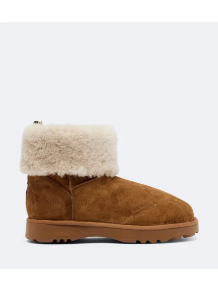 Cizme scurte Burberry din piele de căprioară maro