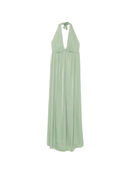 Rochie maxi Moutaki cu gât halter verde