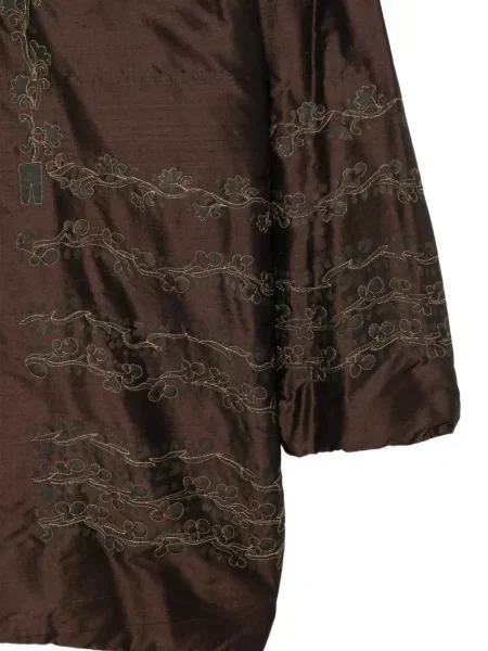 Geacă Grazia Bagnaresi cu broderie de mătase maro