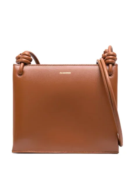 Чанта Jil Sander с автограф кафяво