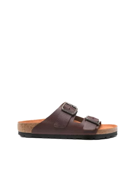 Klapki Birkenstock skórzane brązowe