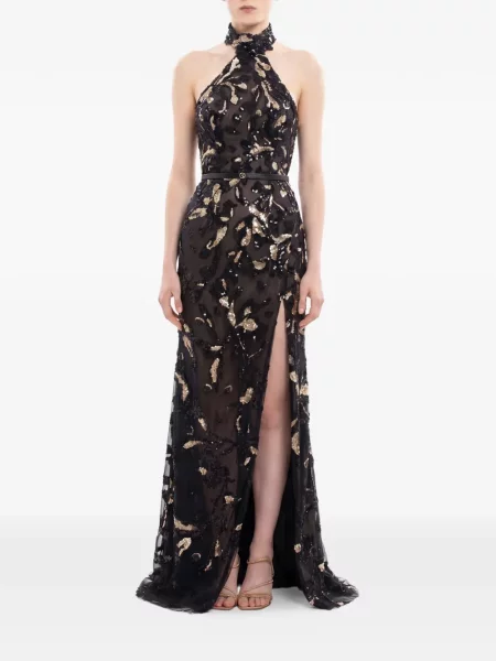 Rochie maxi Saiid Kobeisy din tul negru