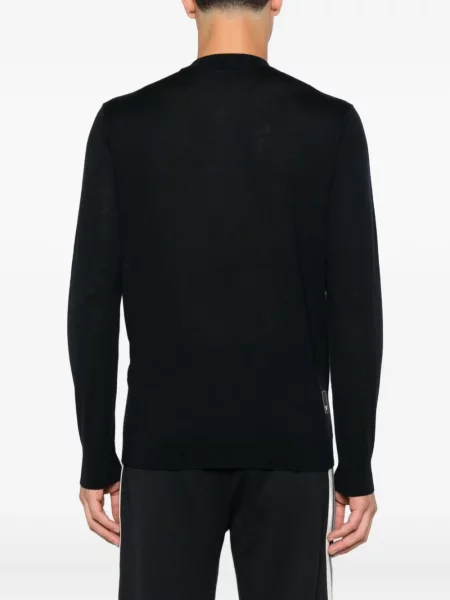 Pulover Emporio Armani de lână cu decolteu rotund albastru