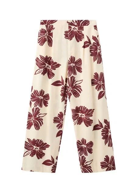 MANGO Pantaloni cutați Lola pielii / burgundy roșu