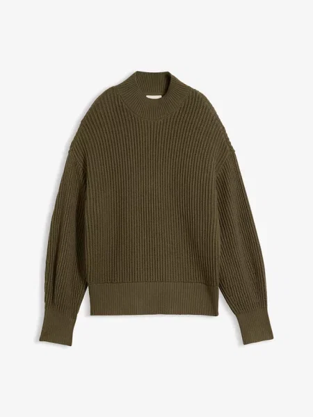 Sweter oversize z czystej bawełny zielony