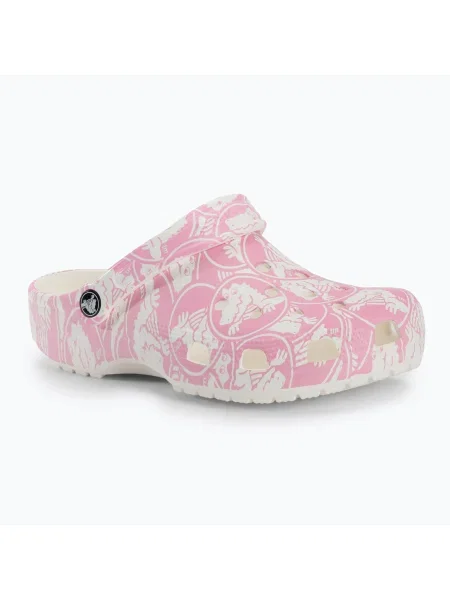 Джапанки Crocs Classic Duke Print Clogs pink tweed розово