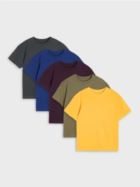 Sinsay trička 5 pack mid blue modré