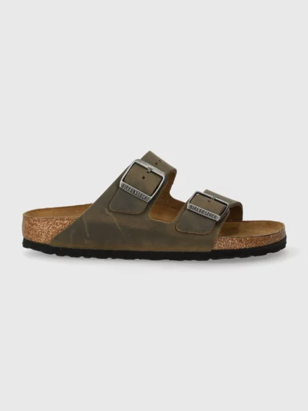 Birkenstock klapki nubukowe Arizona zielony