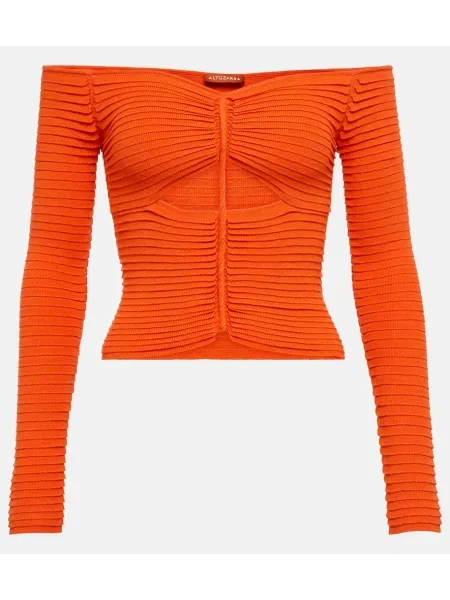 Top Altuzarra tricotate roșu