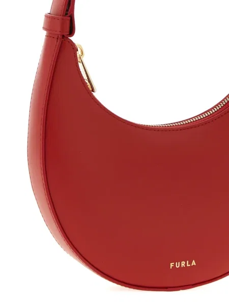 Кожена кожена чанта Furla червено