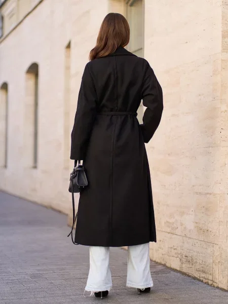 Пальто ISSA Plus кашемір чорний