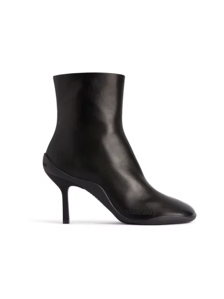 Lniane botki Balenciaga czarne
