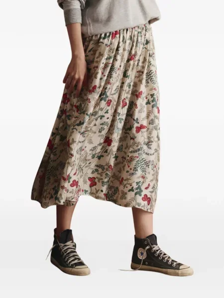 Fustă midi The Great cu model floral