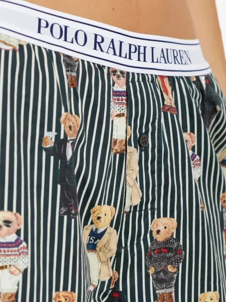Къс топ Polo Ralph Lauren бродиран на райета сиво