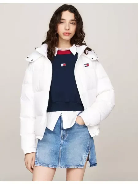 Tommy Jeans De puf geacă alb