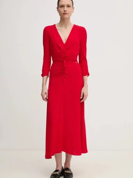 Pepe Jeans rochie COCO maxi drept roșu